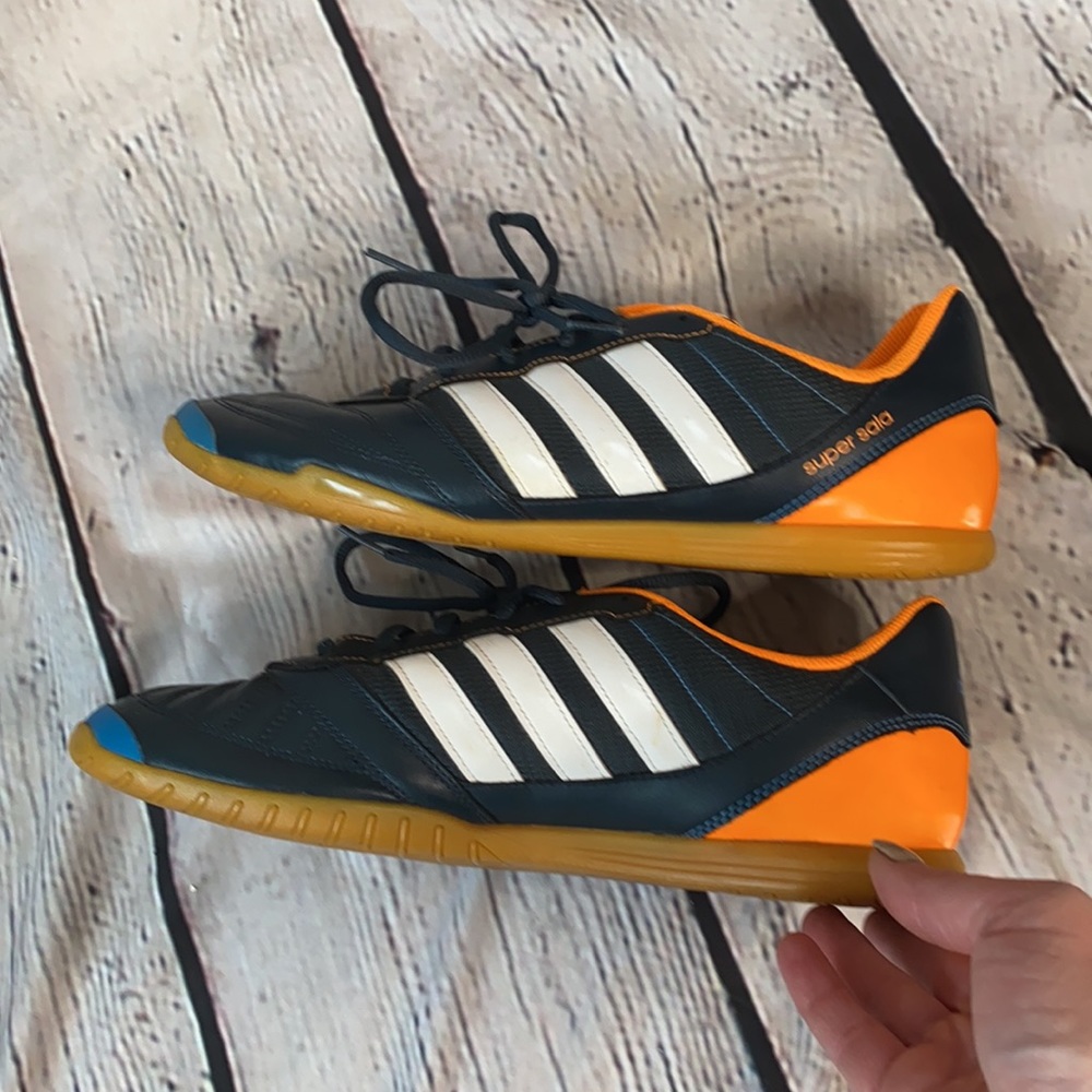Adidas Super Sala Core Navy blue orange indoor soccer athletic sneakers 11 - Picture 5 of 9